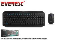 Everest KM-8000 Siyah Kablosuz Q Multimedia Klavye + Mouse Set - 1